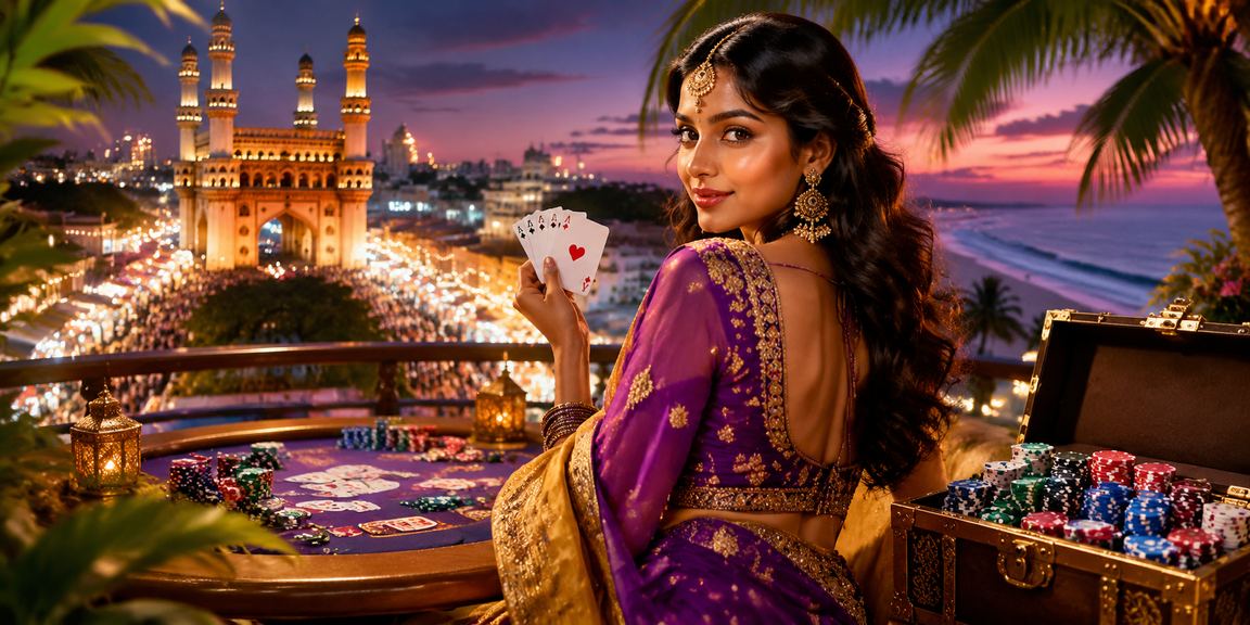 Hyderabad Charminar area with players engaging live casino games