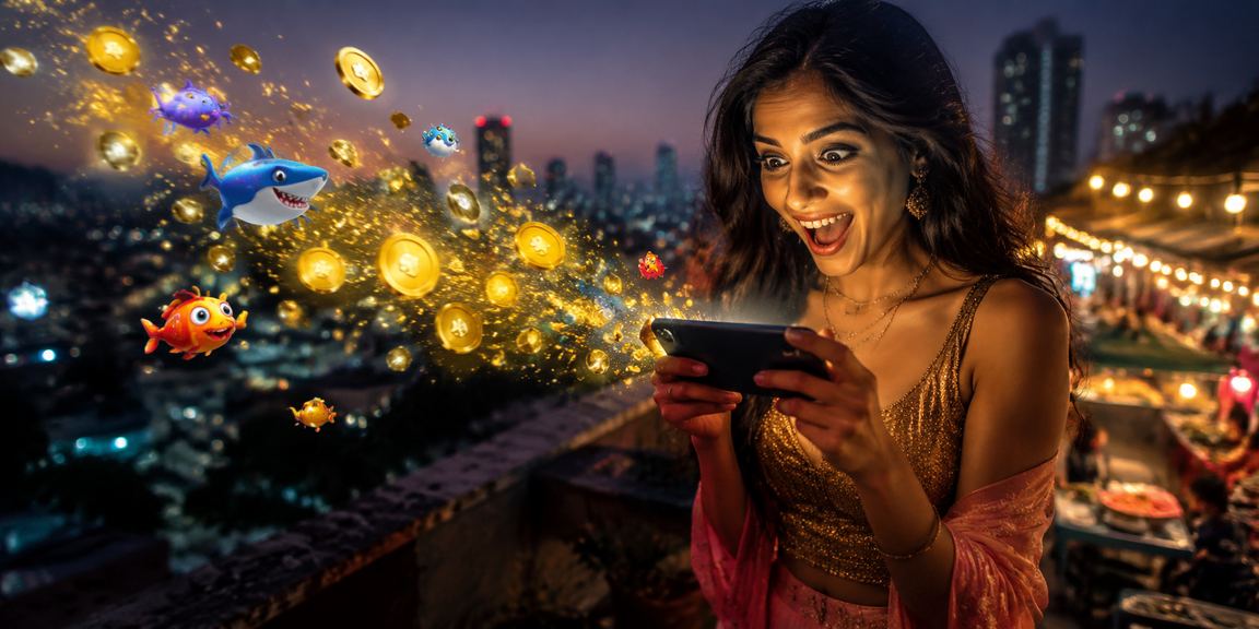 Night market bustling in Mumbai Bandra area with gaming vibes